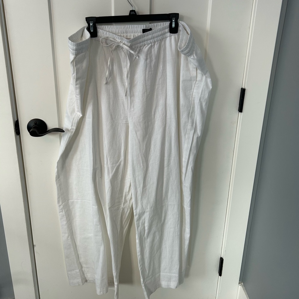 J. Crew White Linen Pants